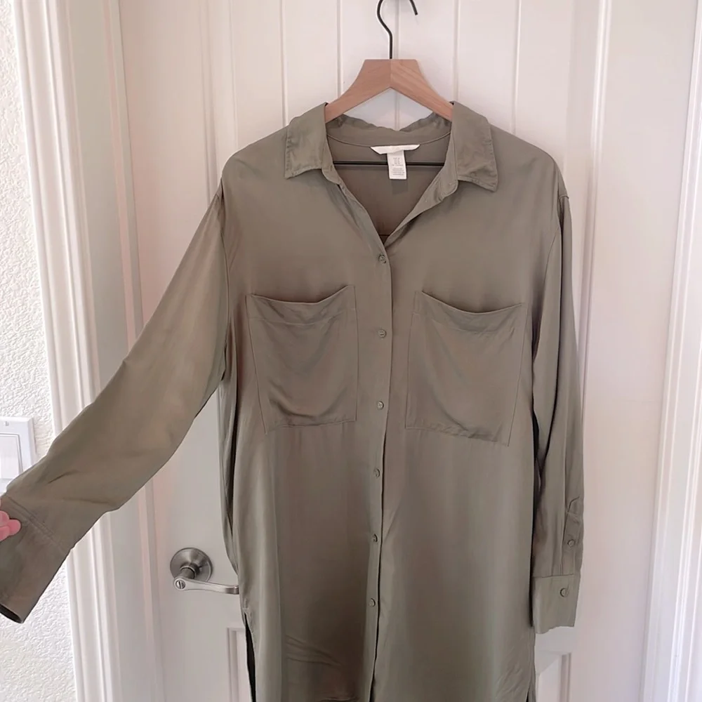 H&M Olive Tunic- oversized NWOT - Picture 5 of 11